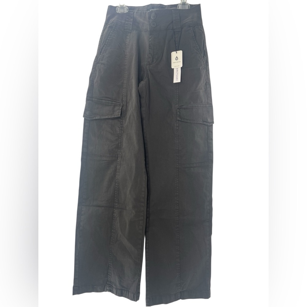 NWT Sanctuary Dark Gray Cargo Relaxed Fit Cropped Pants